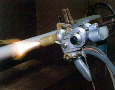 Rod flame spraying process