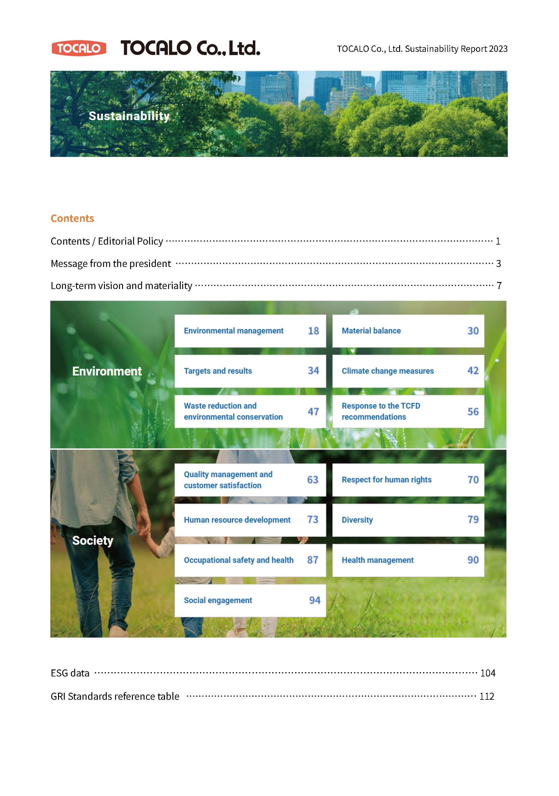 The environmental reports 2024