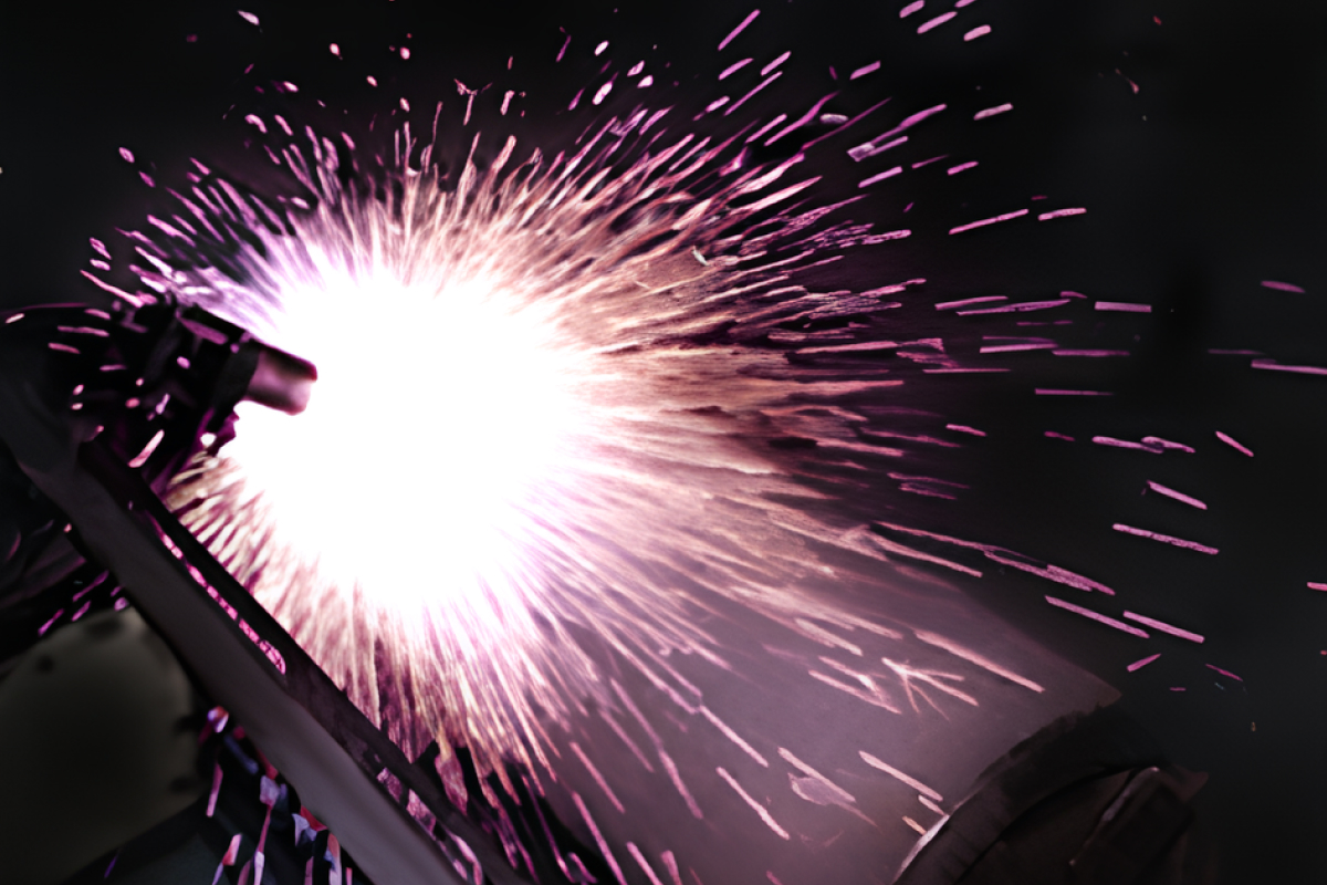 アーク溶射の様子